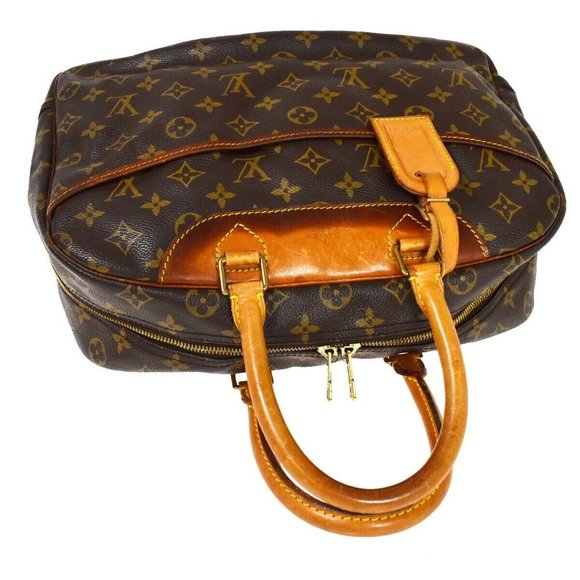 LOUIS VUITTON LV Logo Deauville Hand Bag Monogram Leather Brown - Picture 11 of 16